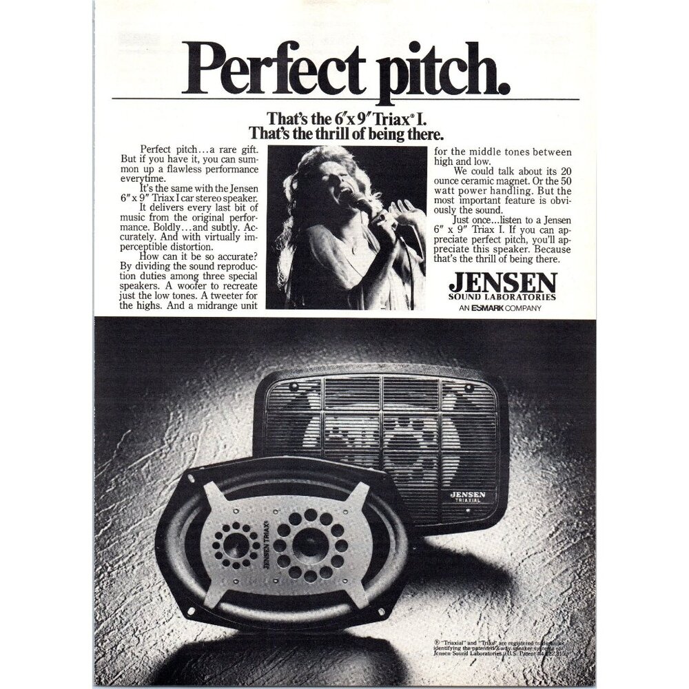 1980 Jensen Triax I 1 Triaxial Car Stereo Speaker Vintage Print Ad 80s Wall Art